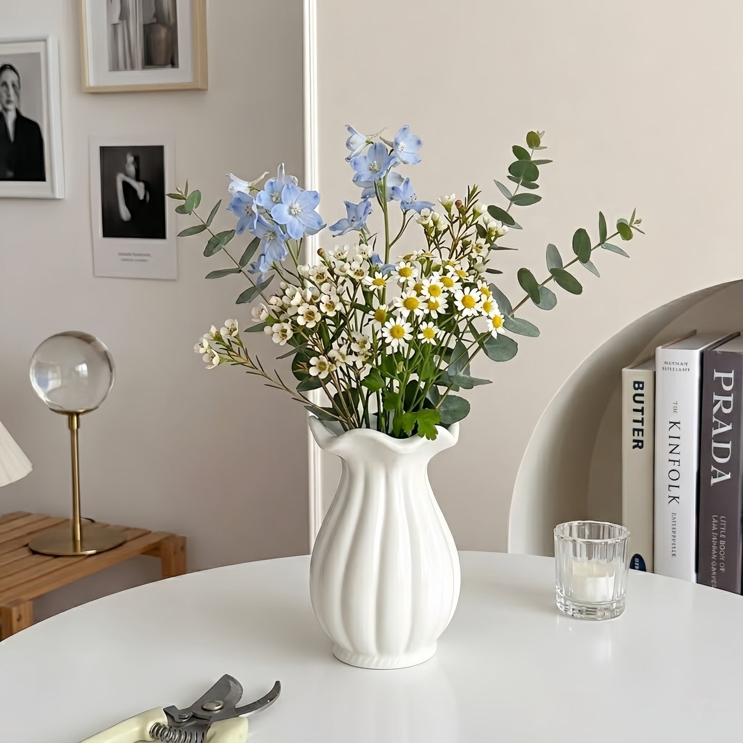 Nordic Pleated Ceramic Vase