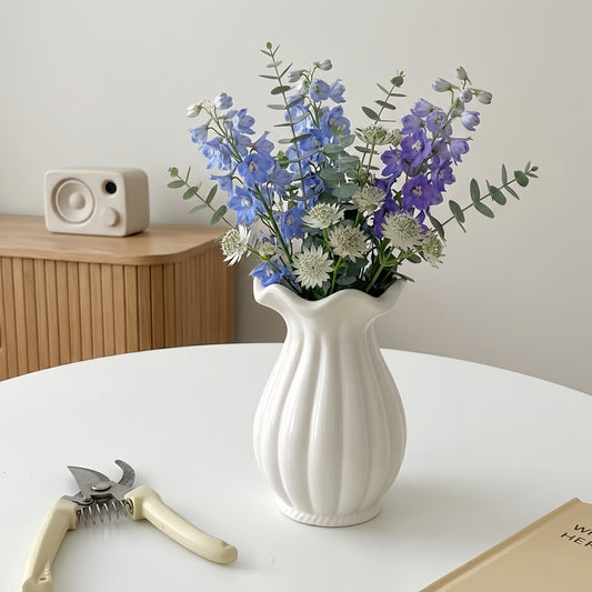 Nordic Pleated Ceramic Vase