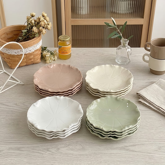 Cute Lotus Leaf Ceramic Dessert Plate