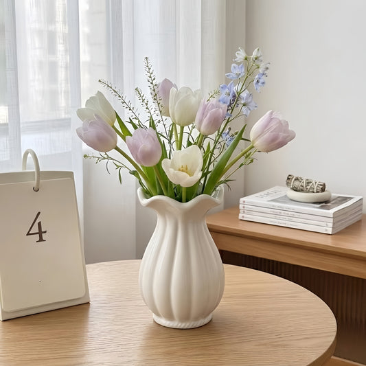 Nordic Pleated Ceramic Vase