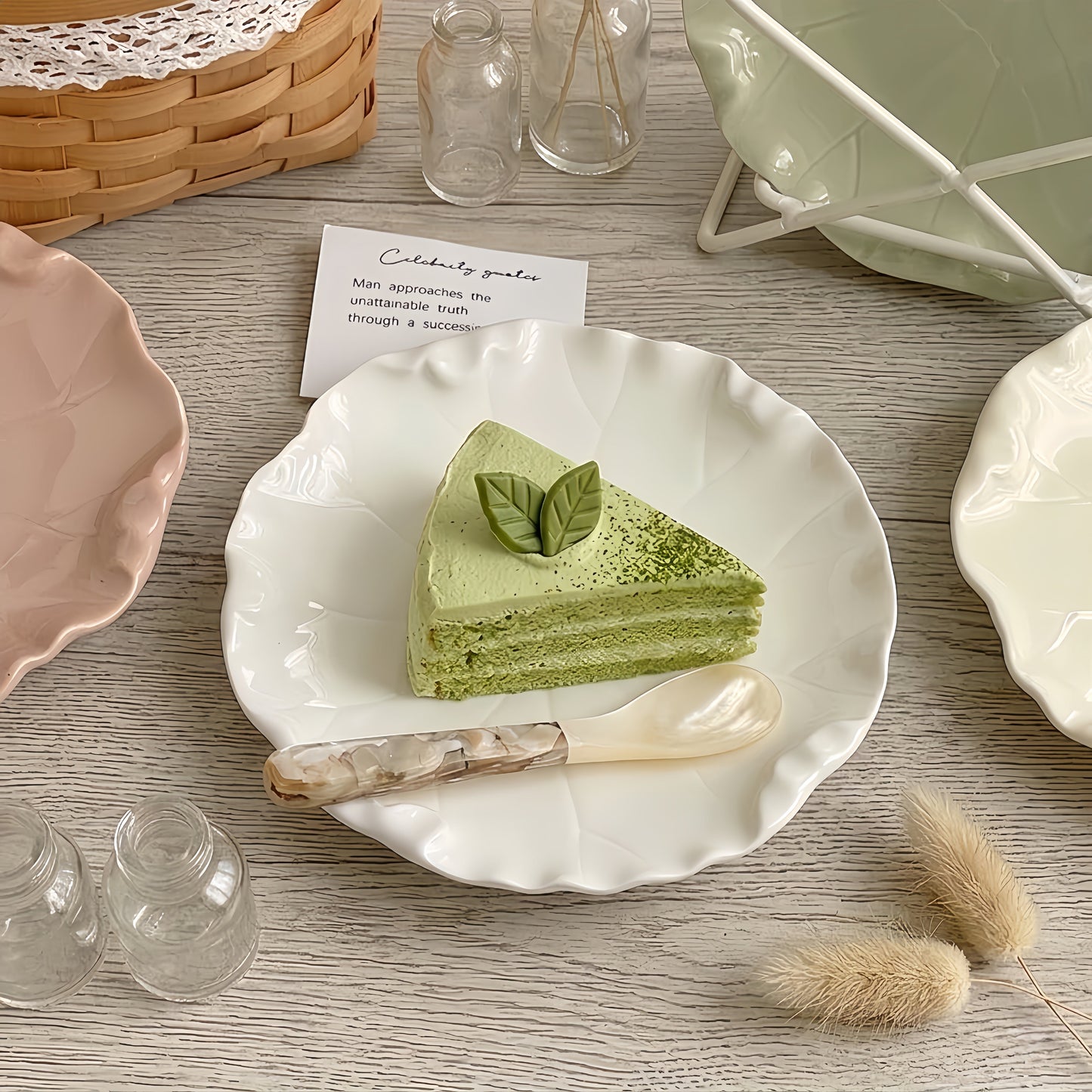 Cute Lotus Leaf Ceramic Dessert Plate